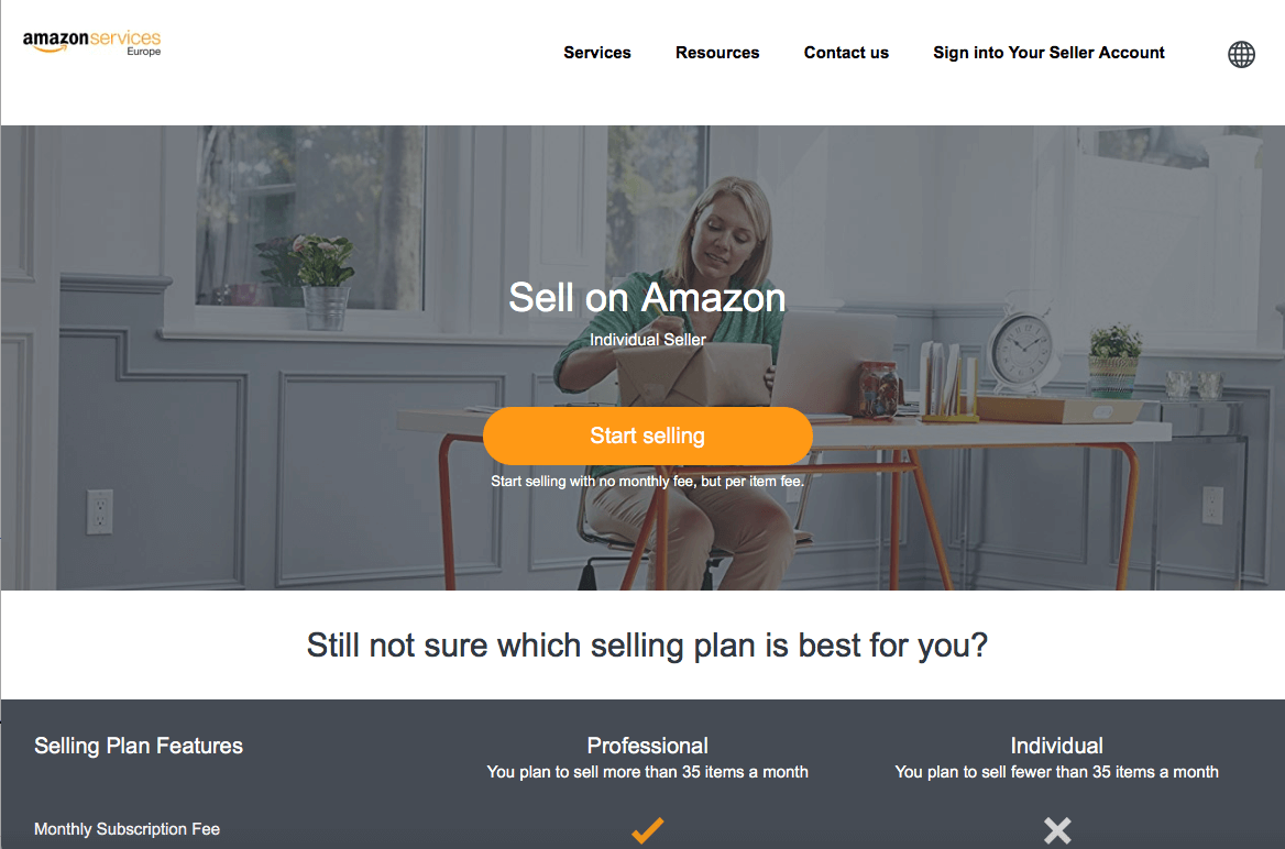 create a sellers account on Amazon